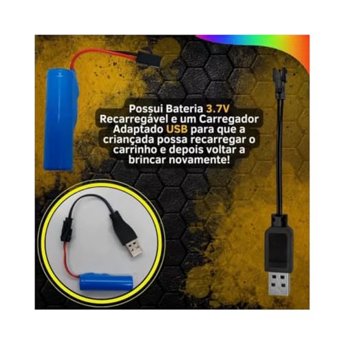 Carrinho Recarregavel 4x4 Controle Remoto 7 Funções C/Led (Azul)