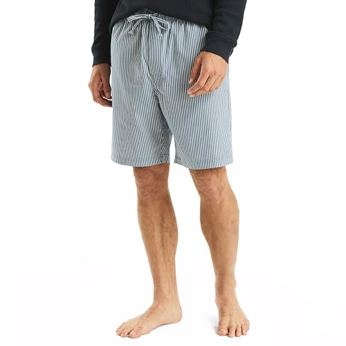 Nautica Sustainably Crafted Striped Poplin Sleep Short, Ensign Blue, Medium