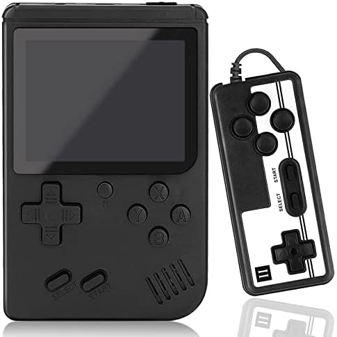 Handheld Game Console – Retro Video Games for Kids, Mini Portable Game Controller, 3.0 Inch Color Screen with 500 Classic Games, Support for Connecting TV & Two Players,Ideal Gift for Children-Black