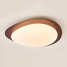 Wood Grain Color Three-Tone LED Ceiling Lamp - Nordic Style Lighting Fixture for Bedroom, Children's Room, Home Office, and Hallway(Light Color,58cm)