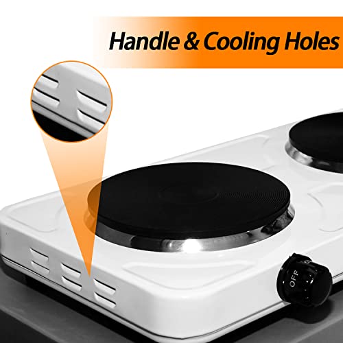 VNIMTI 2000W Countertop Burner Electric Double Hot Plate Stainless