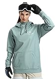kirnusino Womens Fashion Hoodie with Pass Card Pocket and Front Pocket Pullover Hoodie for Women with Drawstring polyester Elastic Fabric-Green-M