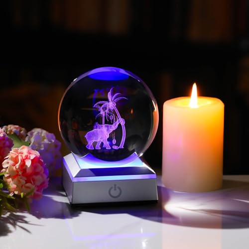 Boule de cristal éléphant 3D Ornalrist, le cadeau idéal
