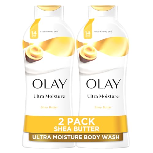 Image of Olay Body Wash for Women, Ultra Moisture, 24hr Moisturizing, Hydrating & Refreshing, B3 Vitamin Complex, Free of Parabens & Phthalates, For All Skin Types, Shea Butter Scent, 22 fl oz (Pack of 2)