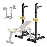 EEUK Ajustable Soporte Barra Pesas Levantamiento de Pesas Rack Soporte Barra Press Banca para Gimnasio en Casa Soporte Entrenamiento Fuerza,Carga Máxima 250 Kg
