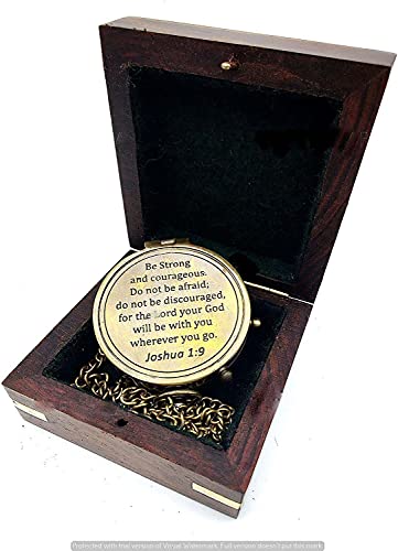 Brújula Nautical-Mart Grabada con Caja de Madera miniatura 1