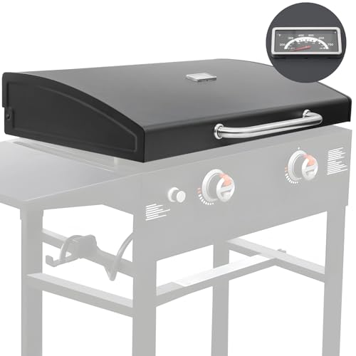 Griddle Lid for Blackstone 28in Griddle 1517 5857 Griddle Hood for Omnivore 1883 2147 2287 2206 2269 Powder Coated Steel with Stainless Steel Handle Flat Top Grill Cover for Blackstone 28in Griddle