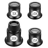 【Langlebiges Material】: Die 5x, 10x, und 15x Juwelier-Lupen sind klein und messen 3,1 x 2,6 x 4,6 cm, während die 20x Juwelier-Lupe 3,8 x 4,5 x 4 cm misst. Die optische Glaslinse ist langlebig und kratzfest, während der Kunststoffrahmen leicht und stabil ist.