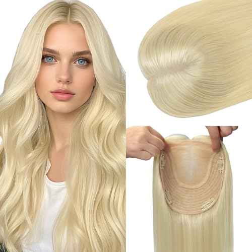 kolala HAIR Toppers Real Human Hair Platinum Blonde 150 Density