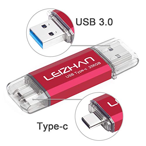 Clé USB Type C 256 Go en alliage robuste couleur rouge premium