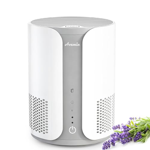 Avamia Purificateur d'air avec filtre HEPA H13, diffuseur d'aromathérapie, 3 vitesses, filtre à air silencieux 22 dB pour éliminer la fumée, le pollen, les poils d'animaux et les pellicules, blanc