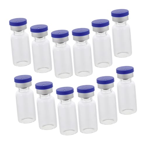 OSOLADY 12 Pack Small Shot Glass Bottles Bottles Lids 3ml Liquid Storage Vials