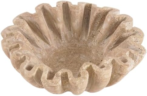 SPESHSTONES Small Travertine Bowl 15 cm Handmade Key Bowl for Ent...