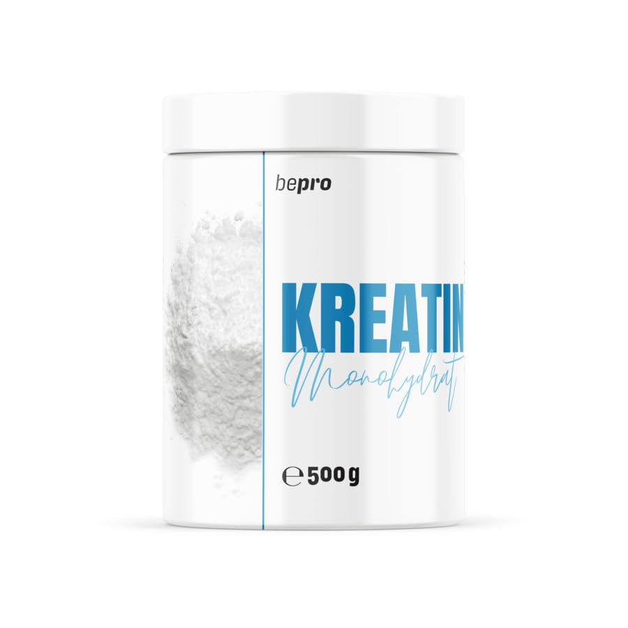 Creatin Pulver 500g - Vegan - Halal - Meshfaktor 200 - Dose - Neutral - Kreatin - bepro®