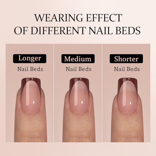 Btartboxnails Xcoattips Press On Nails - French Tip Press On Nails, Fall Nails Short Square Nail Tips, Skin Tones Soft Gel Nails False Nail thumb #5