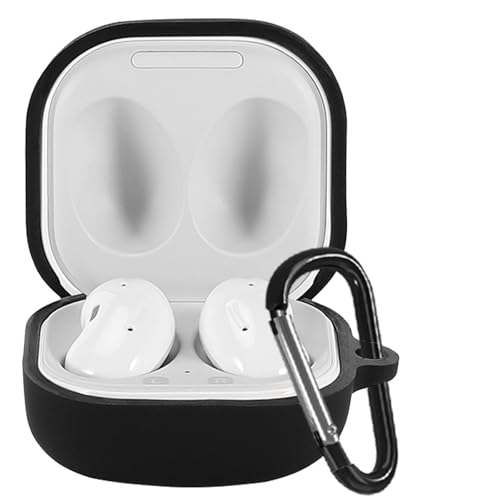YIYAOLE Schutzhülle Kompatibel mit Samsung Galaxy Buds FE/Buds Live/Buds2/Buds2 Pro Silikon Hülle für Samsung Galaxy Buds FE/Buds Live/Buds2/Buds2 Pro mit Karabiner(Schwarz)