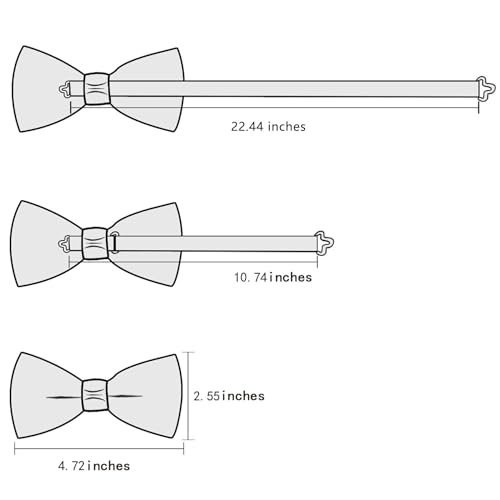 Image of YOHOWA Mens Bow Tie Set Paisley Pre-tied Bowties Adjustable with Handkerchief Cufflinks Gold Ring Set Wedding Prom Party