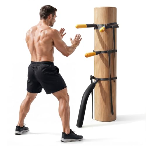 SYNTECSO Portable Wing Chun Dummy, Detachable Wooden Training Dummy