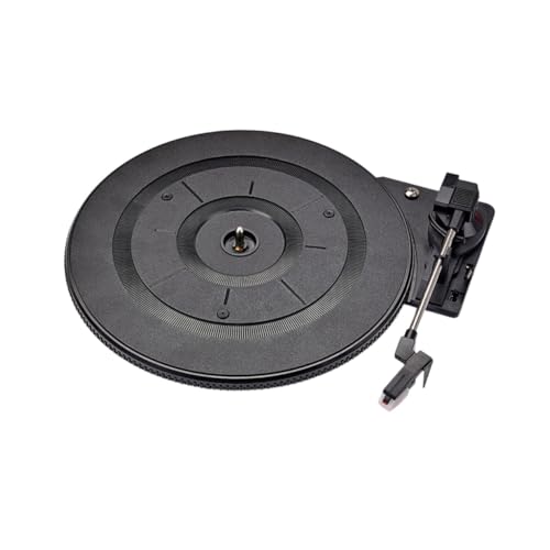 TOYZFRIENDY Platine Vinyle Vintage Tourne-Disque 28 Cm pour Amateurs De Musique Style Rétro Préampli Intégré Usage Intérieur Plastique Noir