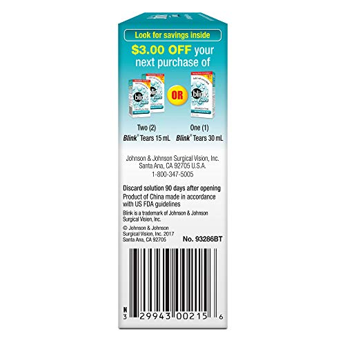 Blink Tears Lubricating Mild-Moderate Dry Eye Drops, 0.5 Oz.(Pack Of 3) #TOP2