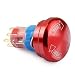 Clyxgs Metal Emergency Stop Button Switch, 16MM 5A 5-250VAC 6-Feet Emergency Stop Power-Off Round Self-Locking Waterproof Mushroom Cap Switch with 2 NO & 2 NC