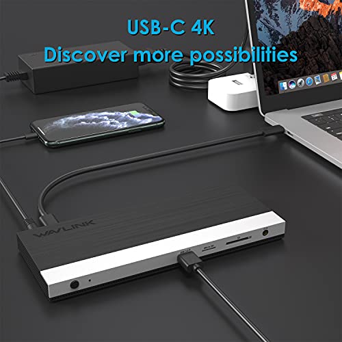 Wavlink Usb C Docking Station 4K Triple Display (2 Hdmi + 1 Displayport) With 100W Pc Charging, Gigabit Ethernet, 4 Usb 3.0, Sd/Tf Card Slot, Audio, For Dell Hp Macbook Lenovo And Other Usb C Laptops #TOP7