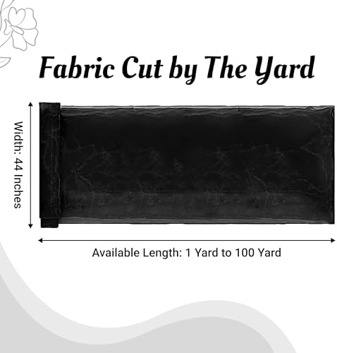 MDS® Pack of 5 Yard Sheer Organza Fabric for Wedding Party Home Event Banquet Decorations, Backdrop Curtain Craft Dress Sewing Fashion DIY Crystal Organza Tulle Fabric Bolt 44” Wide - Black - 1