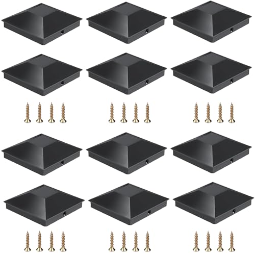 Begonia 12 tapas para postes de 9 x 9 cm, tapas con 24 tornillos de plástico, tapas de protección para postes de madera, postes de madera, postes de madera, postes de terraza