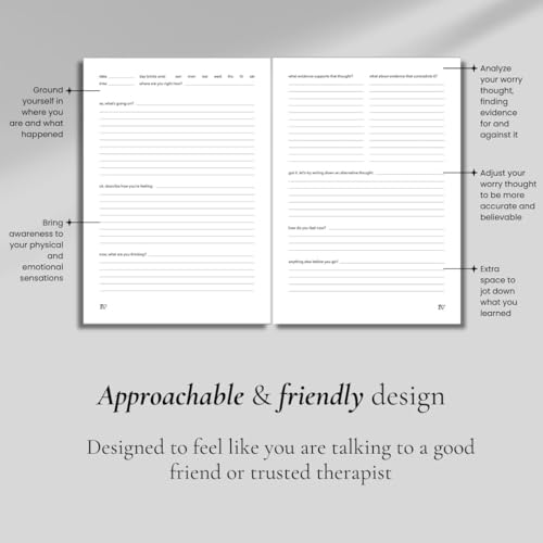 Worry for Nothing: Guided Anxiety Journal, Cognitive Behavioral Therapy Mental Health Journal, Anxiety Relief & Self Care, Journal for Men & Women, Mental Health Gifts - Image 6