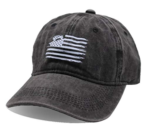 Image of HHNLB American Flag Trucker Hat, Adjustable USA Flag Car Baseball Cap Distressed Retro Washed for Men Women