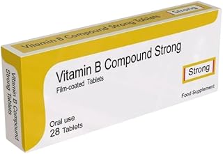 Vitamin B Compound Strong Vegetarian Tablets, 28 Count – High Strength Vitamin B Complex, B1, Vitamin B1, B2, Vitamin B2, B3, Vitamin B3, B6, Vitamin B6, B Vitamins, VIT B Complex, B6 Vitamins