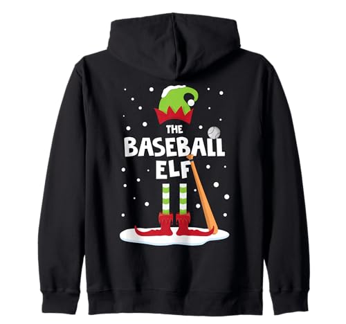 Snowy Xmas Baseball Elf Matching Family Costume di Natale Felpa con Cappuccio