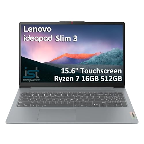 Image of Lenovo Slim Touchscreen Laptop (15.6 inch FHD, AMD Ryzen 7 5825U (> Intel i7-1255U) 16GB RAM, 512GB SSD), IdeaPad 3 for Business, Home, School, 10-Hr Long Battery Life, Wi-Fi 6, Win 11 Home, Arctic Grey