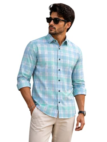 Image of NoseQueen Men's Checked Cotton Shirt | Full Sleeve Regular Fit Casual Shirt for Men | Soft Breathable Checkered Shirt