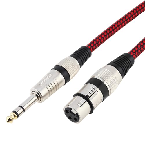 Cable de micrófono 1/4 TRS macho a XLR hembra 1.5 m miniatura 7
