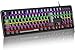 Price comparison product image TECKNET Mechanical Keyboard Full Anti-Ghosting Gaming Keyboard Rainbow LED Wired USB Keyboard,Aluminium Metal Panel