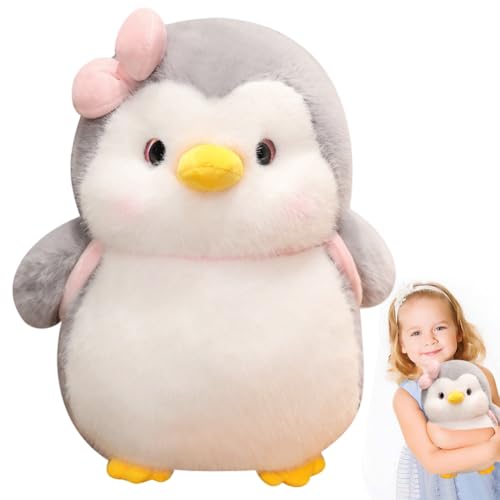 APPCRFM Peluche de Pingüino,Peluche Infantil,Peluches de Pingüino con Mochila,Peluches de Pingüin-o Adorable con Lazo, Almohada Infantil, Niños y Niñas, Rosa 25 cm
