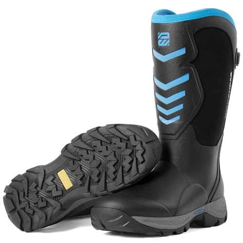 WOVENPAK Rubber Boots for Men, Mens Boots Waterproof Insulated Hunting Boots with Steel Shank, Neoprene Rubber Work Mud Boots Outdoor - image 1