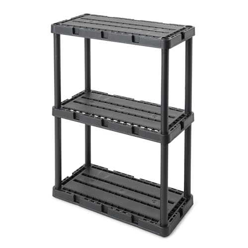 Gracious Living 3 Shelf Knect-A-Shelf Solid Light Duty Storage Unit