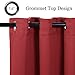 MYSKY HOME Red Curtains Bedroom Curtains 84 Inch Long Blackout Curtains for Living Room Dark Grommet Window Curtains Privacy Protect Room Darkening Single Panel Curtains, 52 x 84 Inch, Red