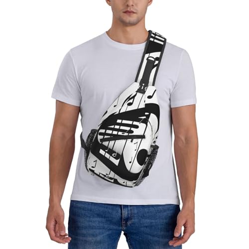 Bolso Bandolera Deportiva Negro con Nota Musical miniatura 7