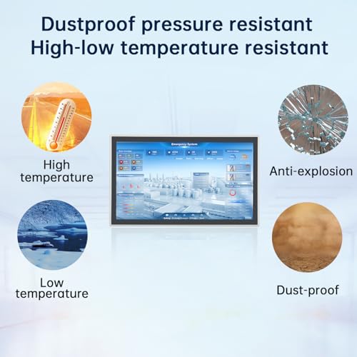 Image of 23.8-Inch Industrial Embedded Panel PC, Ratio 16:9 Multi-Touchscreen-Monitor,Industrial Touch Screen Panel Computer,WiFi & Built-in Speakers,IP65 Front,Win 10 I5 RAM 8G+256G SSD