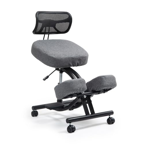 kenoko Hozeru Ergonomischer Kniestuhl Verstellbarer für Zuhause und Büro. Ergonomischer bürostuh Inklusive bezug in der Farbe Dunkelgrau hergestellt aus Standard 100-zertifiziertem Stoff von Oeko-TEX kenoko Hozeru Ergonomischer Kniestuhl Verstellbarer für Zuhause und Büro. Ergonomischer bürostuh Inklusive bezug in der Farbe Dunkelgrau hergestellt aus Standard 100-zertifiziertem Stoff von Oeko-TEX