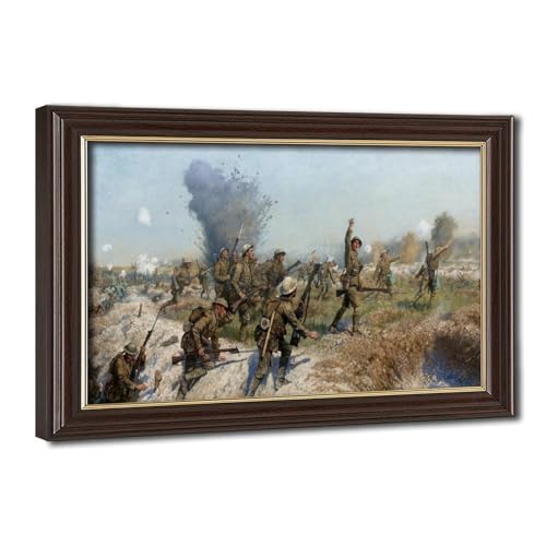 Bataille de la Somme impression sur toile pour créer un coin lecture élégant avec cadre