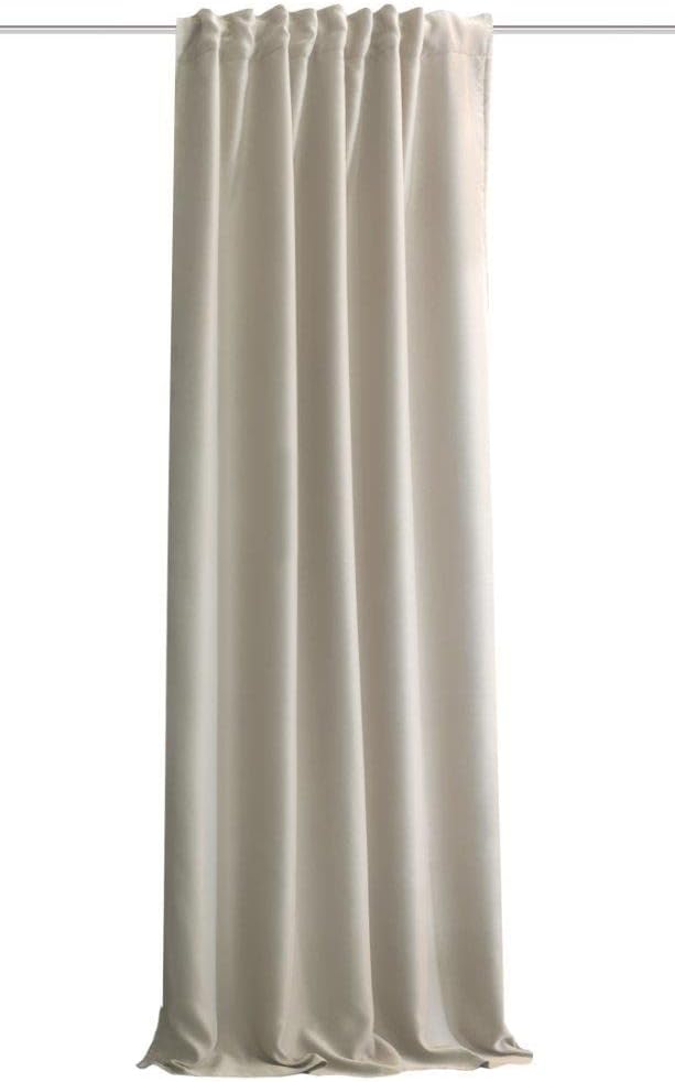 HOMEbasics | Akustikvorhang Uni | ACUSTICO | Lärm-, Hitze-, Kälte- und Zugluft-Schutz + abdunkelnd | Natur | 245 x 135 cm