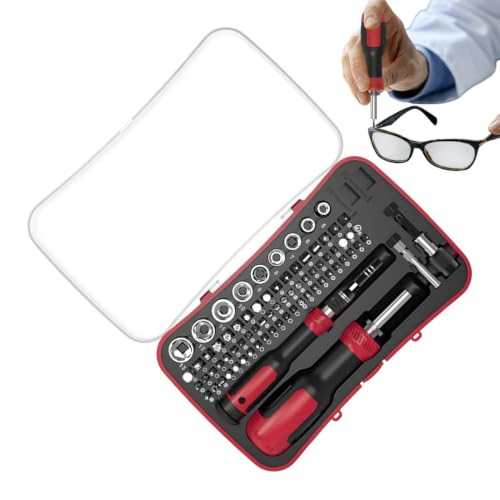 Destornillador de Carraca - Herramienta de Reparación de Doble Apertura 77 en 1 | Kit de Puntas y Dados para Destornilladores,para Propietario Ensamblador Técnico Manitas Electricista Fontanero