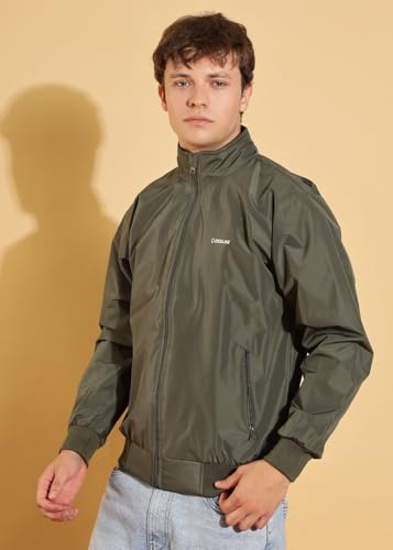 Image of Dollar Men's Polyester Solid Windcheater Jacket With Zipper Pockets