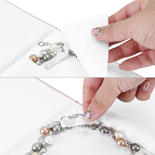 Mooca FD-7501-S50 Champagne Color Fabric Jewelry Organizer Necklace Storage Carrying Case Jewelry Display Case Necklace Folder thumb #5