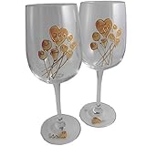Lavable Dreamair Un par de Copas de Vino Feliz Aniversario 35 Años (Flwer) (Wine)