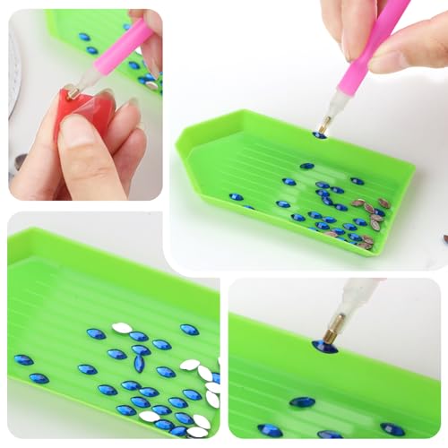 Image of antor 24PCS Diamond Painting Tools and Accessories Kit - Includes 8 Drill Pens, 8 Trays, and 8 Wax Pads - Ideal for 5D Diamond Art DIY Projects